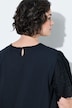 Blusenshirt, Stickerei, Biesen, A-Linie, Rundhals, Halbarm