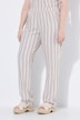 Linnen broek Ruby, strepen, rechte pijpen, elastische tailleband
