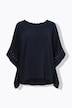 Mousseline blouse, kant, oversized, ronde hals, korte mouwen