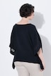 Mousseline blouse, kant, oversized, ronde hals, korte mouwen