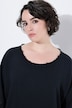Mousseline blouse, kant, oversized, ronde hals, korte mouwen