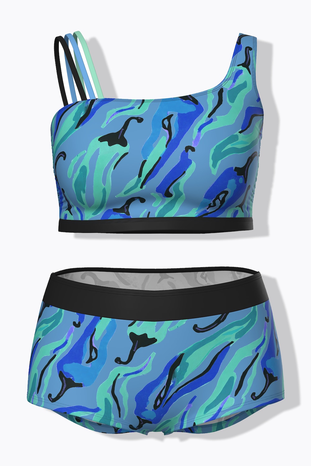 Bikini med chili print, soft-cups, tredelte stropper, genanvendt materiale