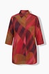 Longbluse, Streifen, A-Linie, Hemdkragen, 3/4-Arm