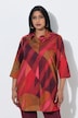 Longbluse, Streifen, A-Linie, Hemdkragen, 3/4-Arm