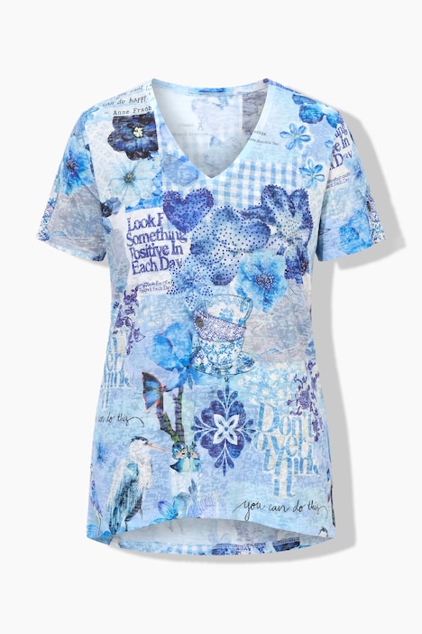 Motivational Scrapbook Print Burnout Jersey Tee