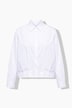 Popeline blouse, sierplooien, overhemdkraag, lange mouwen