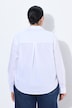 Popeline blouse, sierplooien, overhemdkraag, lange mouwen
