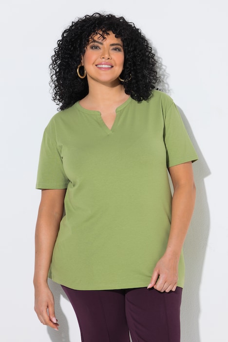 T-Shirt, Oversized, Tunika-Ausschnitt, Halbarm