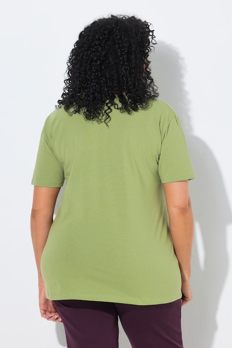 T-Shirt, Oversized, Tunika-Ausschnitt, Halbarm