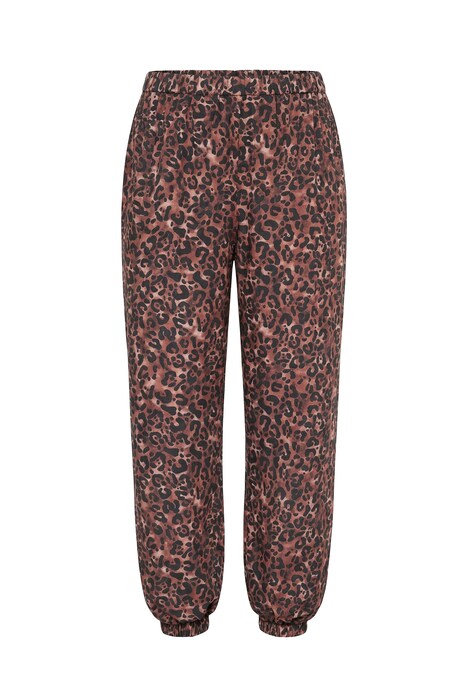 Kalhoty Rose, leopardí vzor, široké nohavice, elastický pas