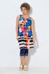 Jersey jurk, patchprint, A-lijn, ronde hals, mouwloos