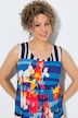 Jersey jurk, patchprint, A-lijn, ronde hals, mouwloos