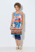 Jersey jurk, patchprint, A-lijn, ronde hals, mouwloos