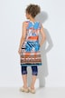 Jersey jurk, patchprint, A-lijn, ronde hals, mouwloos