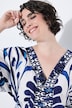 Kleid, Ornamente, Ziersteine, V-Ausschnitt, 3/4-Arm