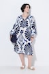 Kleid, Ornamente, Ziersteine, V-Ausschnitt, 3/4-Arm