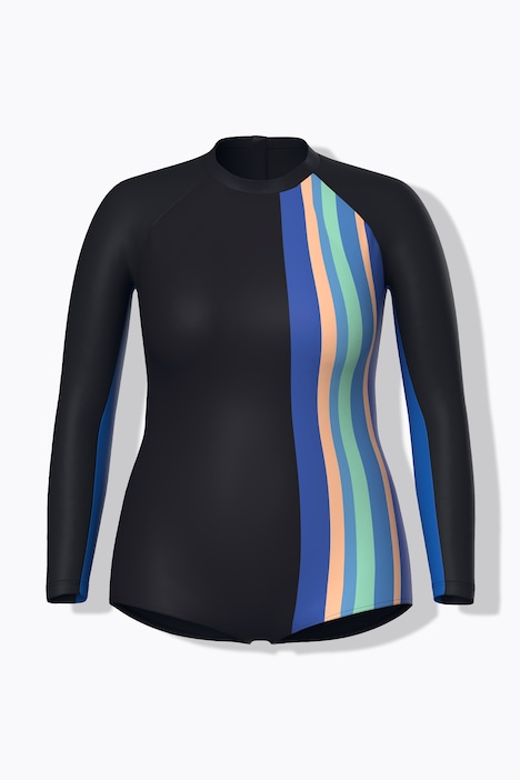 Maillot de bain, manches longues et fermeture zippée