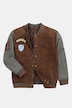 Leder-Collegejacke Bavaria, Leder, Ziegenvelours,  Zipper, bis 7 XLL
