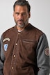 Leder-Collegejacke Bavaria, Leder, Ziegenvelours,  Zipper, bis 7 XLL
