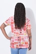 T-shirt, taglio svasato, stampa francobolli, strass