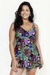 Badekleid, Blüten, Softcups, V-Ausschnitt