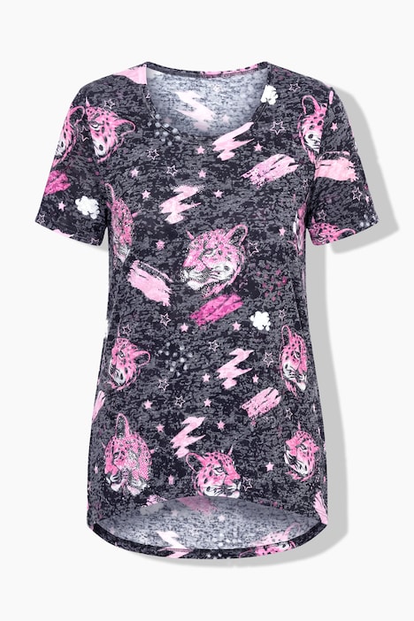 Tiger Print Burnout Jersey Tunic Tee