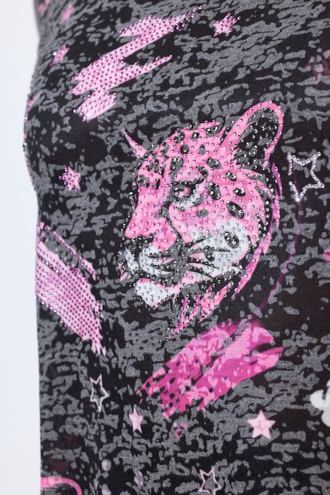 Tiger Print Burnout Jersey Tunic Tee