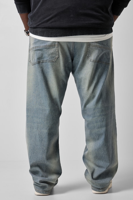 Jeans, Baggy Fit, 5-Pocket, bleached Denim, destroyed, bis 72