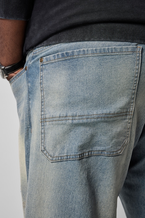 Jeans, Baggy Fit, 5-Pocket, bleached Denim, destroyed, bis 72