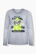 Shirt, V-Ausschnitt, Langarm, platzierter Print