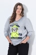 Shirt, V-Ausschnitt, Langarm, platzierter Print