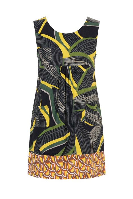 Žerzejové šaty, áčkový střih, kulatý výstřih, bez rukávů, kapsy