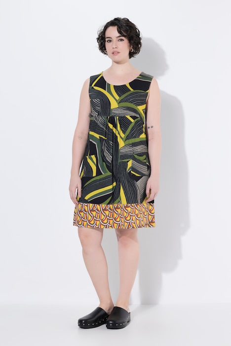 Jerseykleid, A-Linie, Rundhals, ärmellos, Taschen