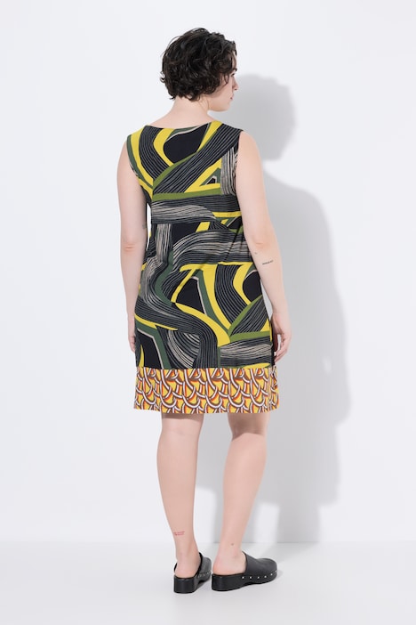 Jerseykleid, A-Linie, Rundhals, ärmellos, Taschen