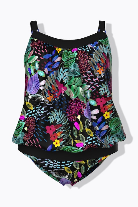 Tankini, Blüten, Softcups, Zierringe, Träger verstellbar