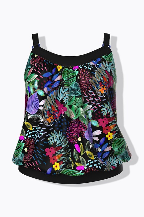 Tankini, Blüten, Softcups, Zierringe, Träger verstellbar