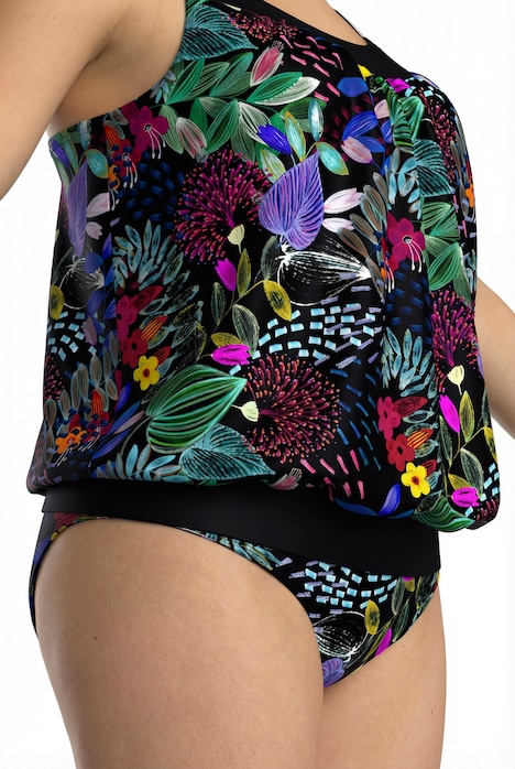 Tankini, Blüten, Softcups, Zierringe, Träger verstellbar