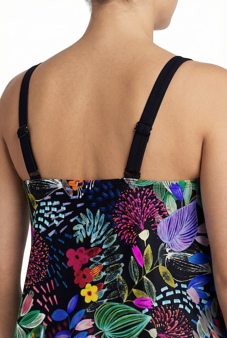 Tankini, Blüten, Softcups, Zierringe, Träger verstellbar