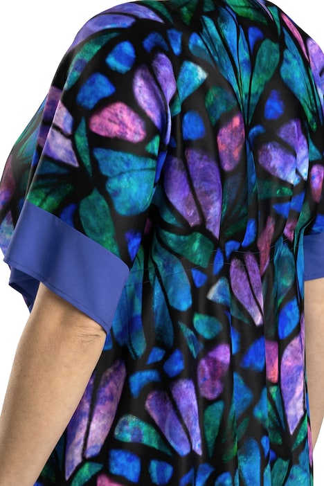 Midikleid, Schmetterlinge, V-Ausschnitt, Halbarm