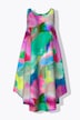 Watercolor Print Sleeveless A-Line Dress