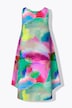 Watercolor Print Sleeveless A-Line Dress