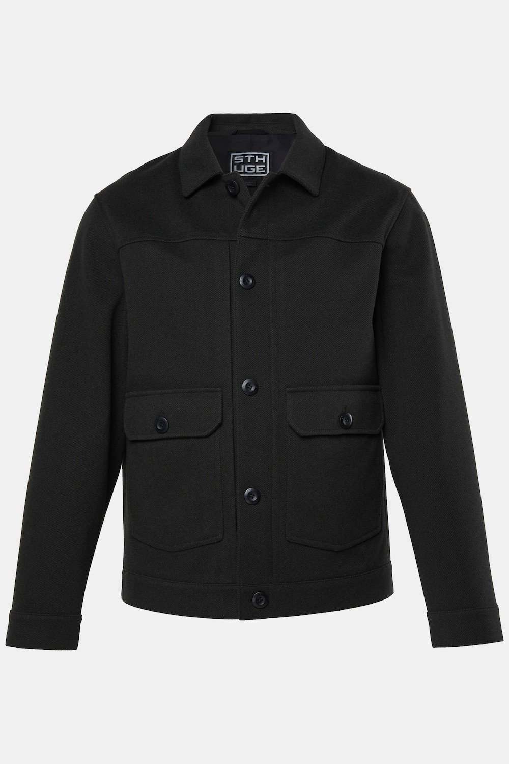 Jacke, Wolloptik, Hemdkragen, aufgesetzte Taschen, bis 7 XL