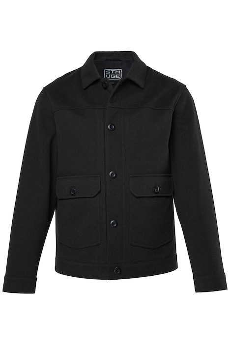 Bunda, vlněný vzhled, košilový límec, našité kapsy, do velikosti 7 XL