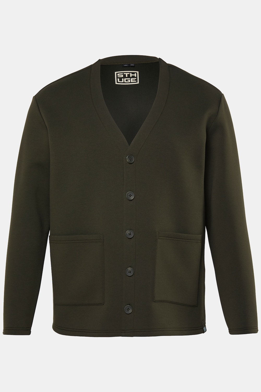 Scuba-Jacke, lässige Passform, V-Ausschnitt, bis 8 XL