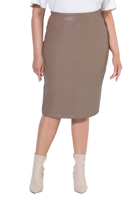 Pouzdrová sukně, kožený efekt, úzká, dělící švy