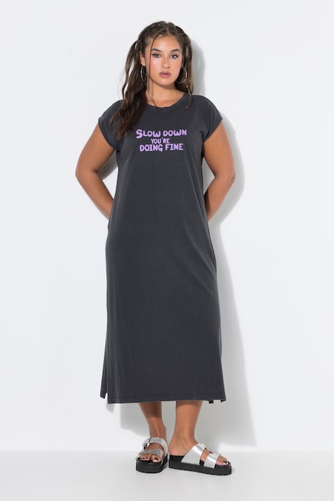 Jersey-Midikleid, oversized, Vintage Look, Statement