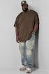 T-Shirt, Halbarm, oversized, Rippjersey, bis 8 XL