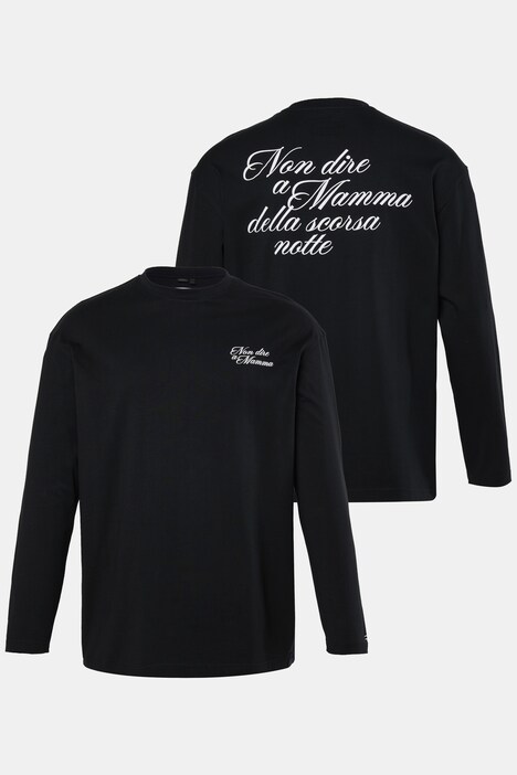 Shirt met lange mouwen, oversized, print op de achterkant, tot 8XL