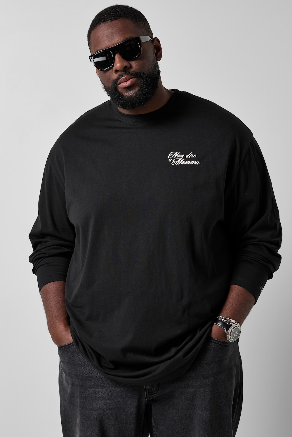 Langarm-Shirt, oversized, Rückenprint, bis 8 XL