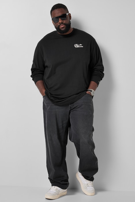 T-shirt à manches longues, coupe oversize, imprimé dans le dos  - jusqu'au 8 XL